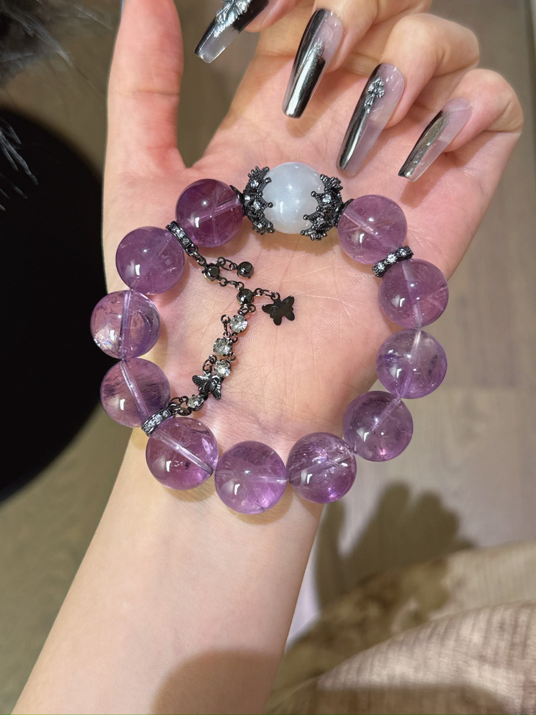 ▫️▪️ Amethyst white ghost bracelet